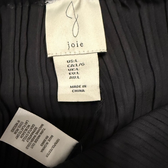 Joie Black Pleated stretch wide leg pants with elastic waist super comfy size L - Picture 3 of 8